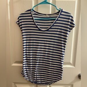 Blue and white striped top